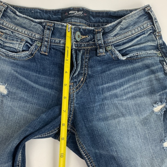 Silver Jeans Suki Skinny Crop Size 27 Stretch Distressed Raw hem Built Free - Picture 11 of 15